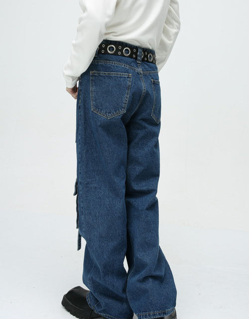 Load image into Gallery viewer, Mid Rise Men's Jeans with Cargo Pockets
