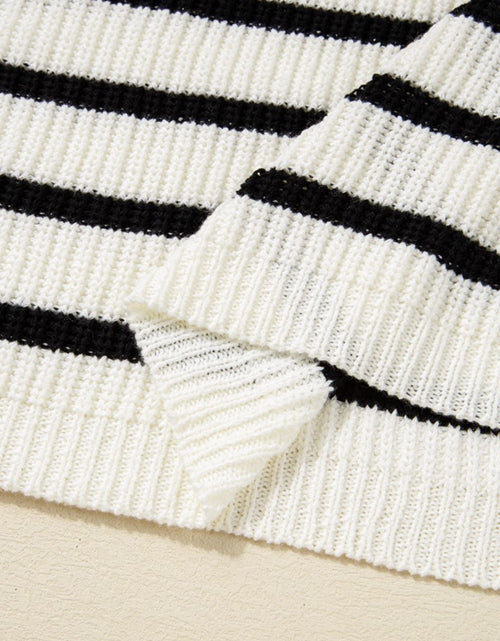 Load image into Gallery viewer, Contrast Striped Drawstring Detail Sleeveless Sweater Dress
