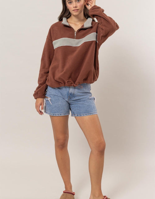 Load image into Gallery viewer, HYFVE Fleece Color Block Half Zip Sweatshirt
