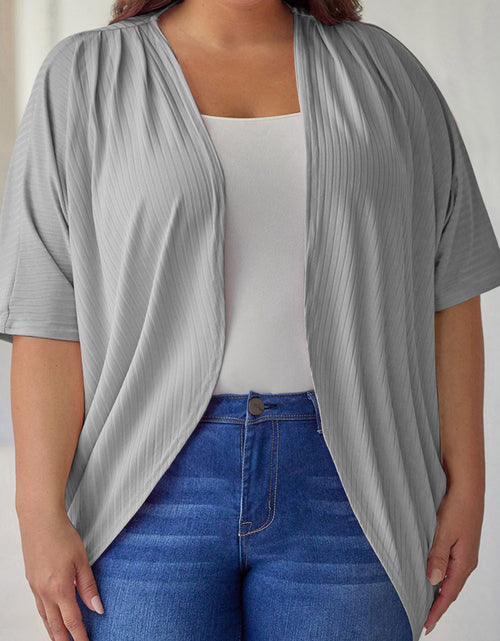 Load image into Gallery viewer, Plus Size Ribbed Cocoon Cover Up
