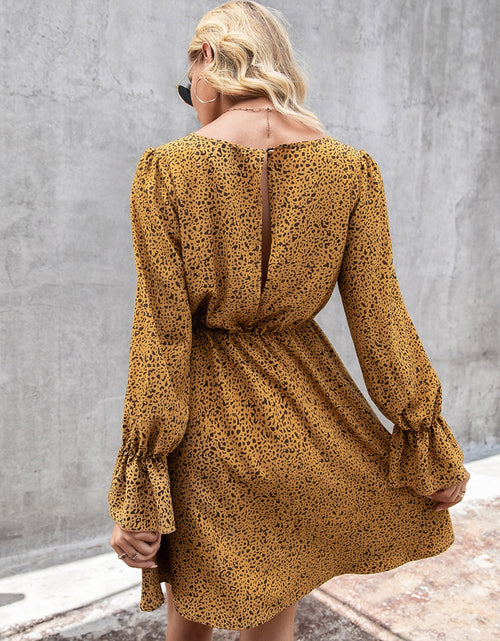 Load image into Gallery viewer, Ivy Lane Decorative Button V-Neck Flounce Sleeve Dress
