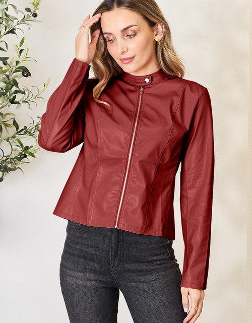 Load image into Gallery viewer, Mock Neck Zip Up Jacket
