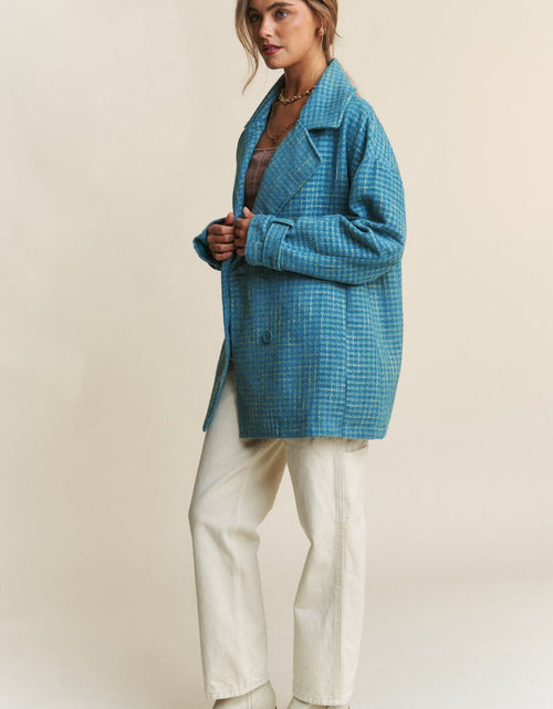 Load image into Gallery viewer, J.NNA Tweed Double-Breasted Long Sleeve Coat
