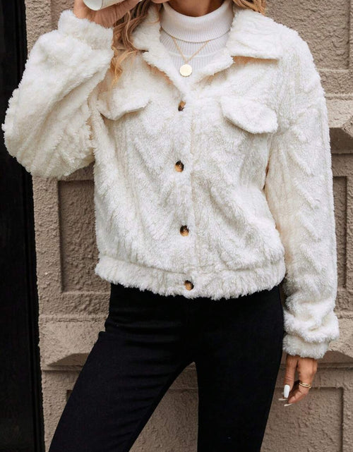 Load image into Gallery viewer, Button Up Long Sleeve Fuzzy Outerwear
