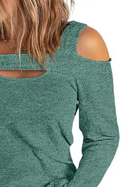 Load image into Gallery viewer, Full Size Cutout Cold Shoulder Blouse
