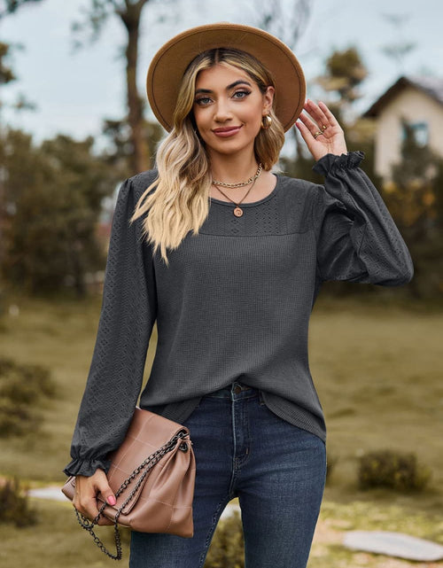 Load image into Gallery viewer, Round Neck Puff Sleeve Blouse
