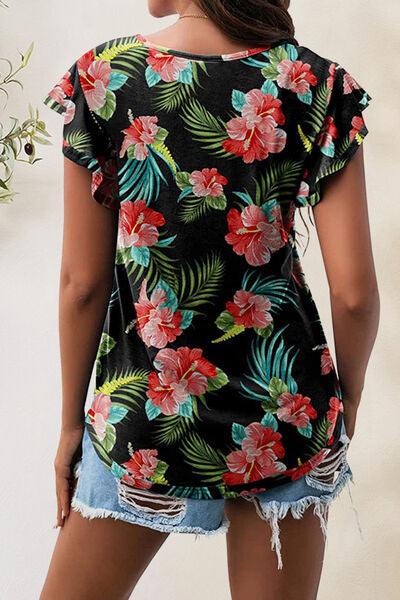 Load image into Gallery viewer, Printed Round Neck Short Sleeve T-Shirt
