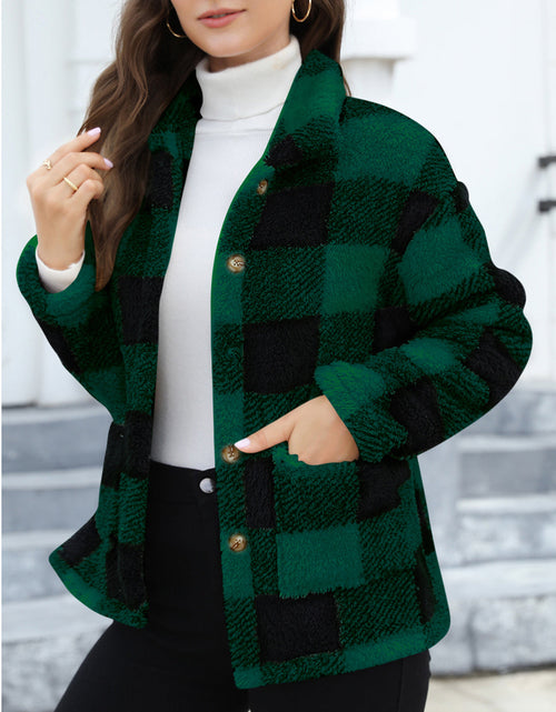 Load image into Gallery viewer, Button Up Drop Shoulder Fuzzy Jacket
