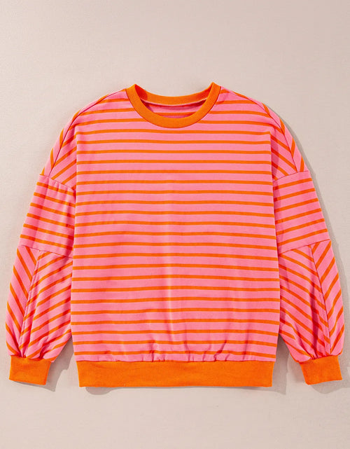 Load image into Gallery viewer, Striped Dropped Shoulder Long Sleeve Sweatshirt
