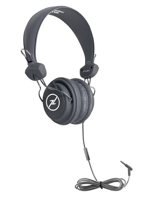 Load image into Gallery viewer, HamiltonBuhl Headset On Ear Favoritz with Mic Dura-Cord Grey 3.5mm by Level Up Desks
