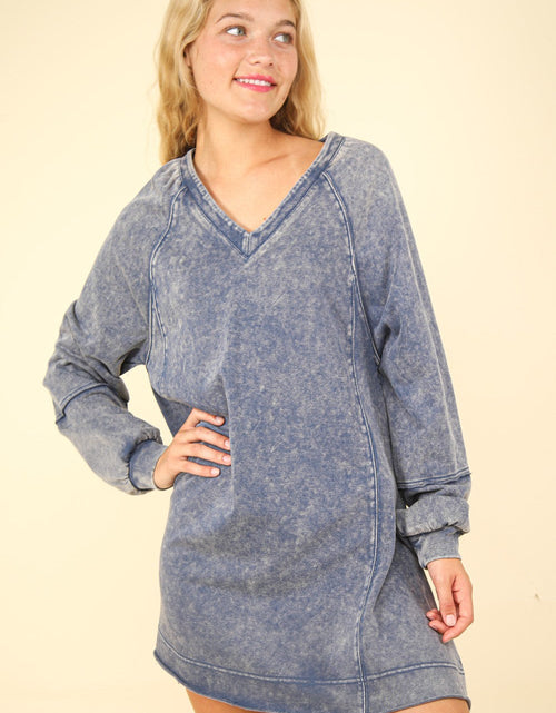 Load image into Gallery viewer, VERY J Mineral Washed Oversized A-Line Mini Dress
