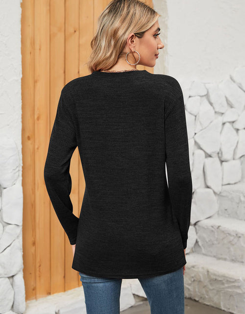 Load image into Gallery viewer, Notched Neck Long Sleeve T-Shirt

