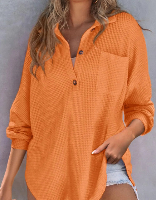 Load image into Gallery viewer, Half Button Long Sleeve Sweatshirt
