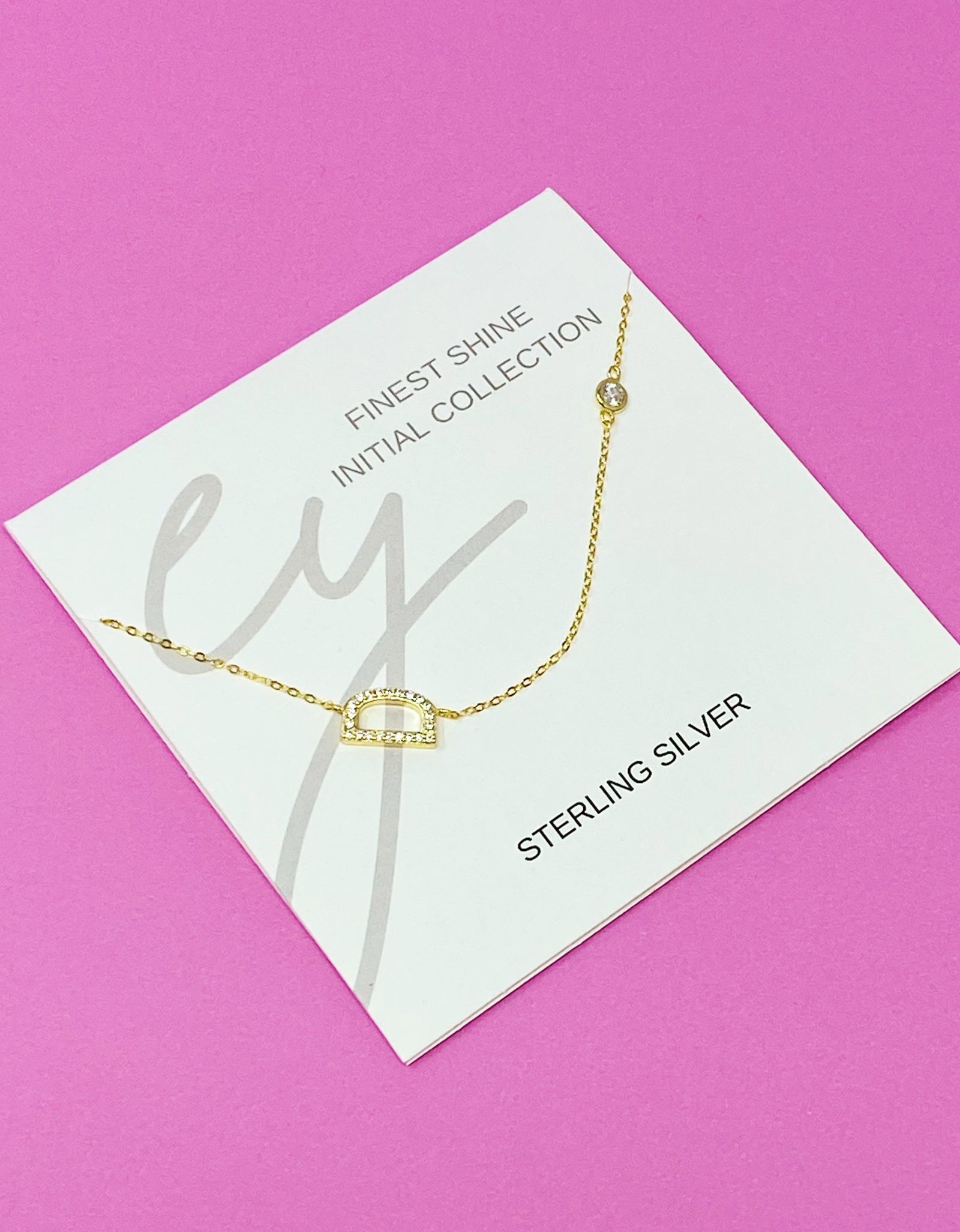 Finest Shine Initial Sterling Silver Necklace by Ellisonyoung.com
