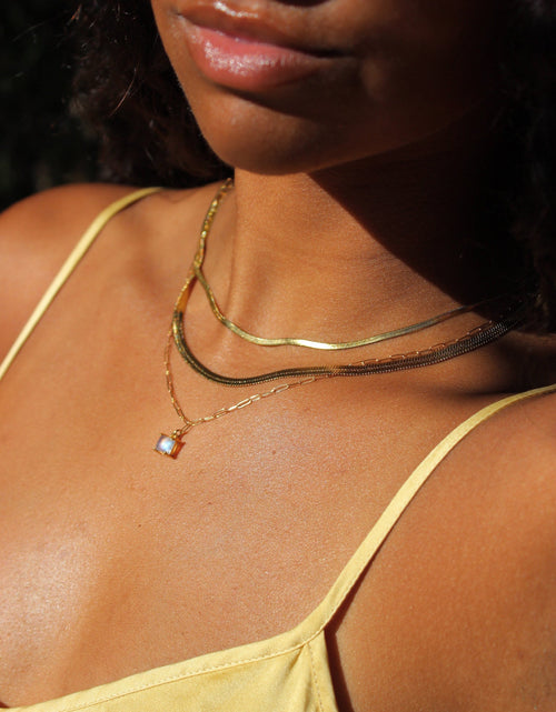 Load image into Gallery viewer, Moonstone Link Chain Necklace by Toasted Jewelry
