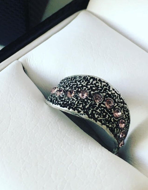Load image into Gallery viewer, Silver Sandy Ring with Crystals by The Urban Charm
