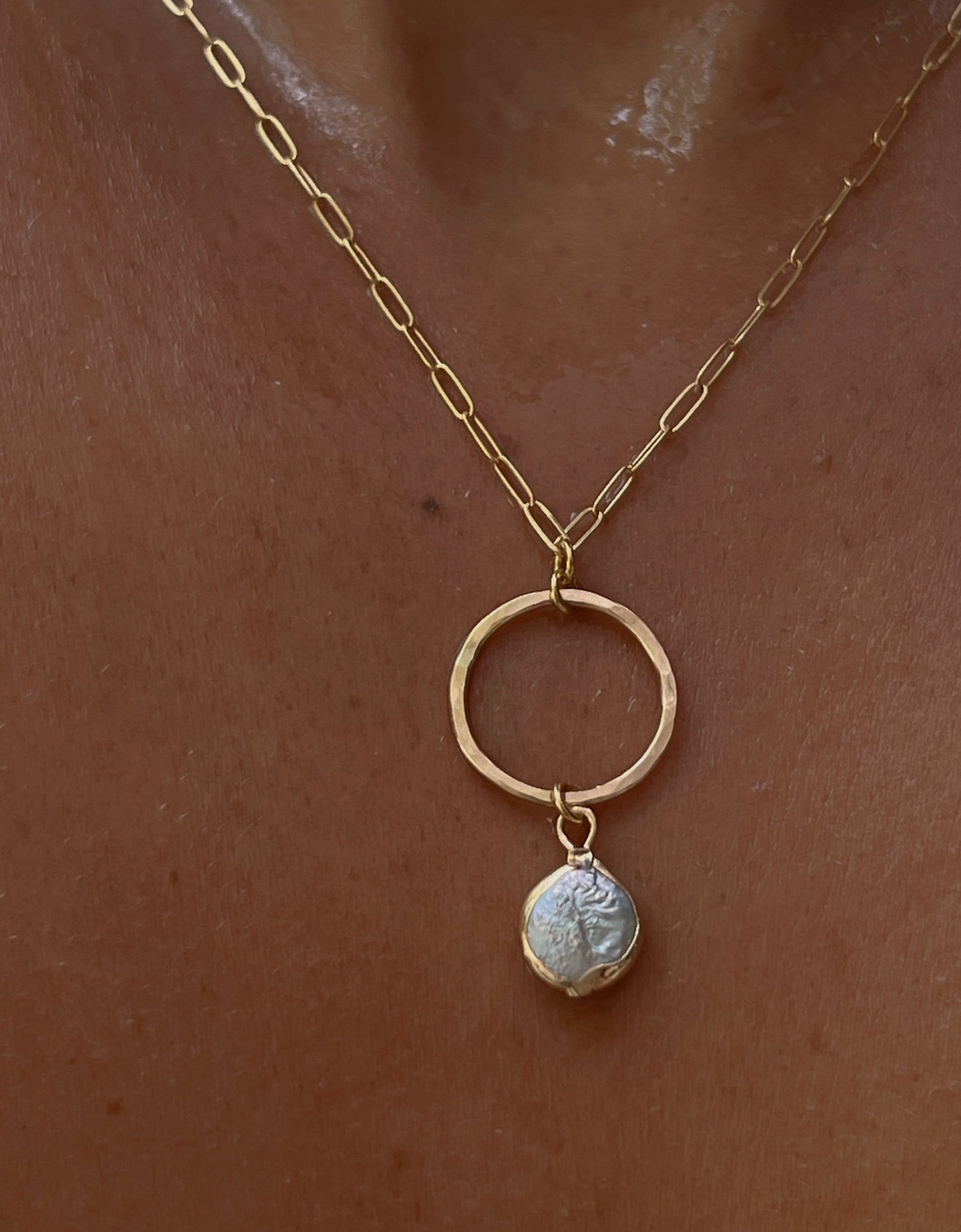 Cenote Pearl Link Chain Necklace by Toasted Jewelry