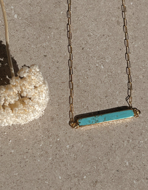 Load image into Gallery viewer, Turquoise Bar Link Chain by Toasted Jewelry
