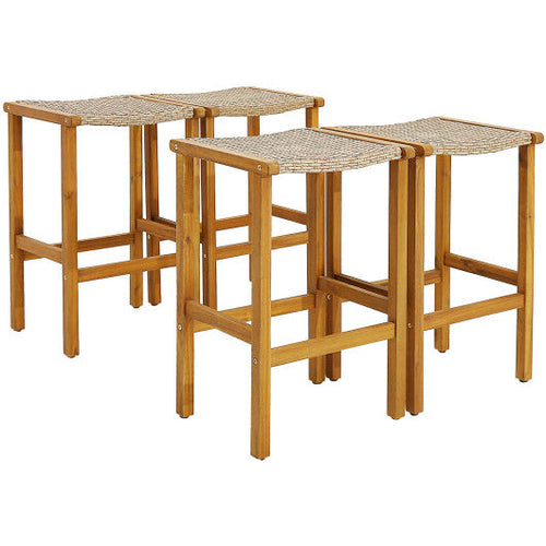 Load image into Gallery viewer, Patio Wood Bar Stools Set of 2/4-4 Pieces
