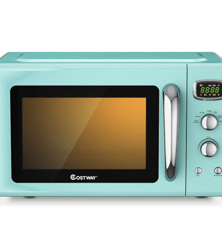 0.9 Cu.ft Retro Countertop Compact Microwave Oven-Green