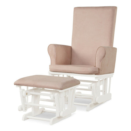 Load image into Gallery viewer, Baby Nursery Relax Rocker Rocking Chair Glider and Ottoman Cushion Set-Pink
