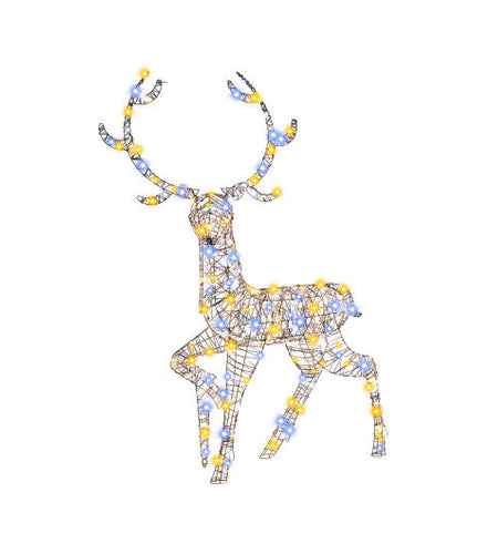 4.6 Feet Pre-Lit Christmas Reindeer with 170 Cold and Warm LED Lights