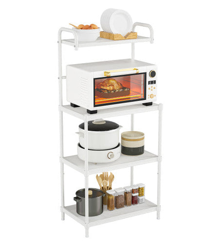 4-Tier Kitchen Storage Baker Microwave Oven Rack Shelves-White