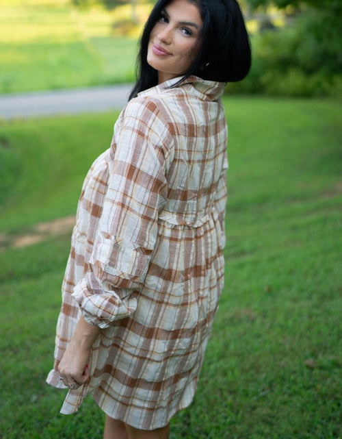 Load image into Gallery viewer, Dana Plaid Babydoll Dress by Threaded Pear

