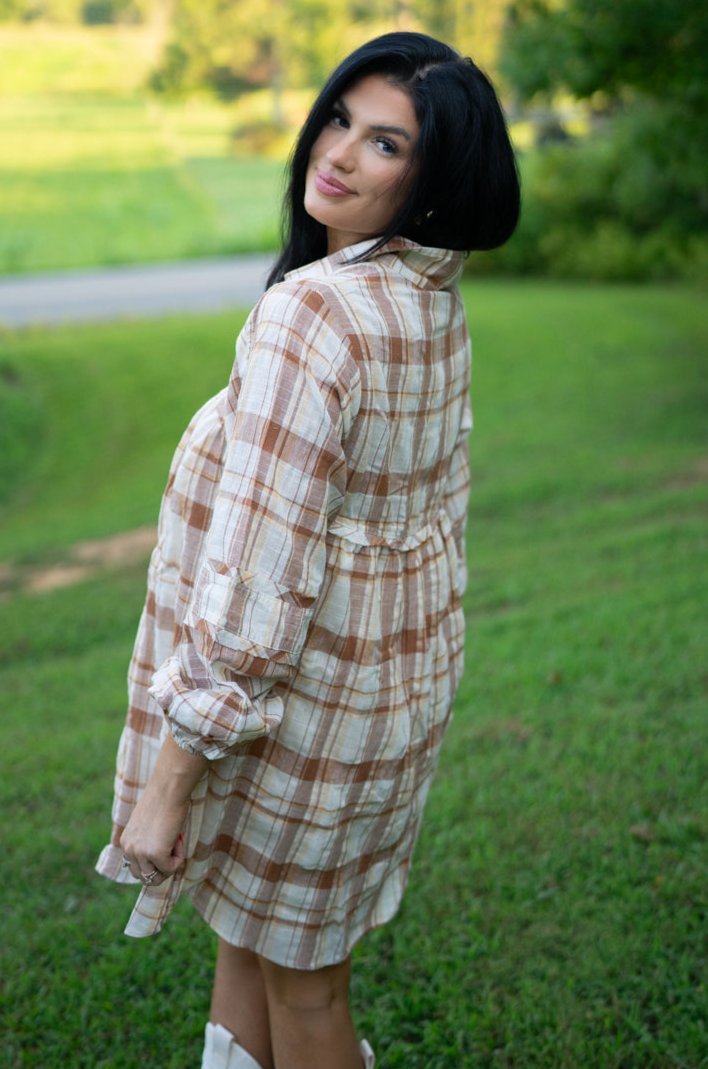 Dana Plaid Babydoll Dress by Threaded Pear
