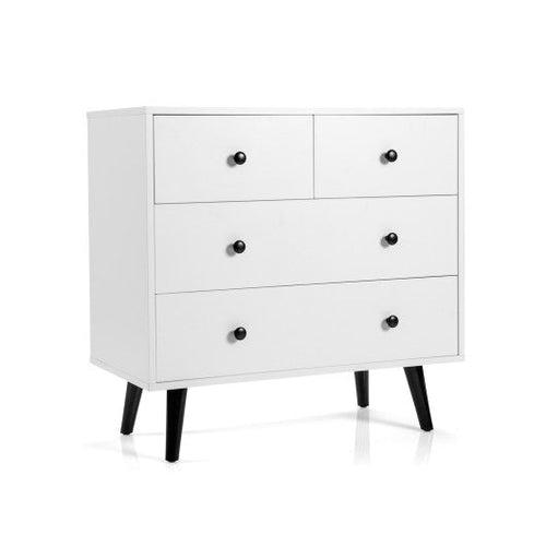 Load image into Gallery viewer, 4 Drawers Dresser Chest of Drawers Free Standing Sideboard Cabinet-White
