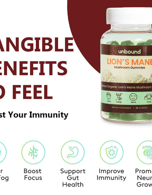 Load image into Gallery viewer, Unbound Lion's Mane Mushroom Gummies by Live Unbound
