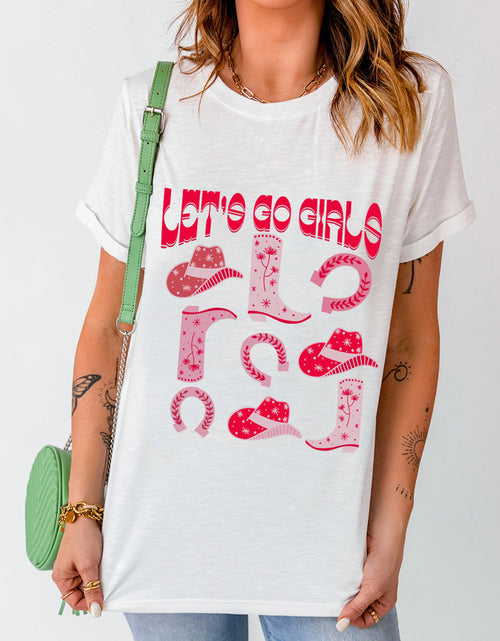 Load image into Gallery viewer, Graphic Round Neck Short Sleeve T-Shirt
