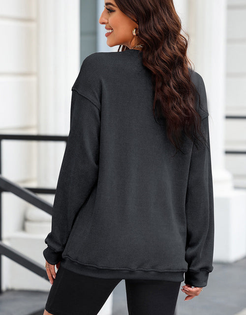 Load image into Gallery viewer, Sequin Nutcracker Round Neck Long Sleeve Sweatshirt

