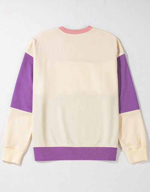 Load image into Gallery viewer, Contrast Round Neck Long Sleeve Sweatshirt
