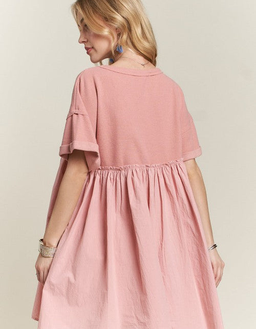 Load image into Gallery viewer, ADORA Round Neck Half Sleeve Babydoll Dress
