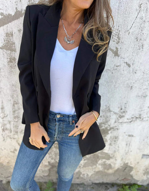 Load image into Gallery viewer, Full Size Collared Neck Long Sleeve Blazer
