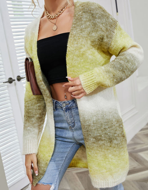 Load image into Gallery viewer, Angel Wings Full Size Pocketed Open Front Gradient Cardigan
