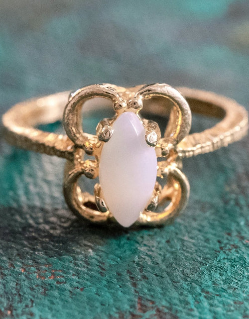 Load image into Gallery viewer, Vintage Jewelry Marquise Cut Jet Black Crystal Cocktail Ring in 18k White Gold Electroplate by PVD Vintage Jewelry
