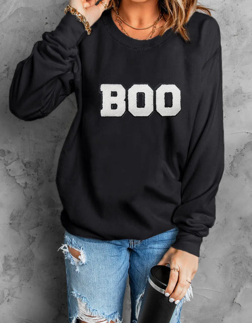 Load image into Gallery viewer, BOO Round Neck Long Sleeve Sweatshirt
