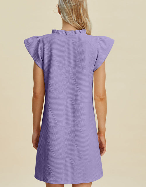 Load image into Gallery viewer, Double Take Full Size Ruffled V-Neck Cap Sleeve Dress
