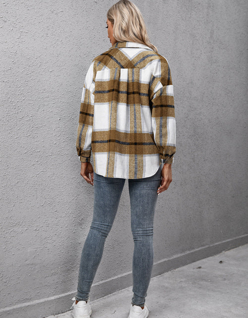 Load image into Gallery viewer, Ivy Lane Plaid Long Sleeve Shirt Jacket
