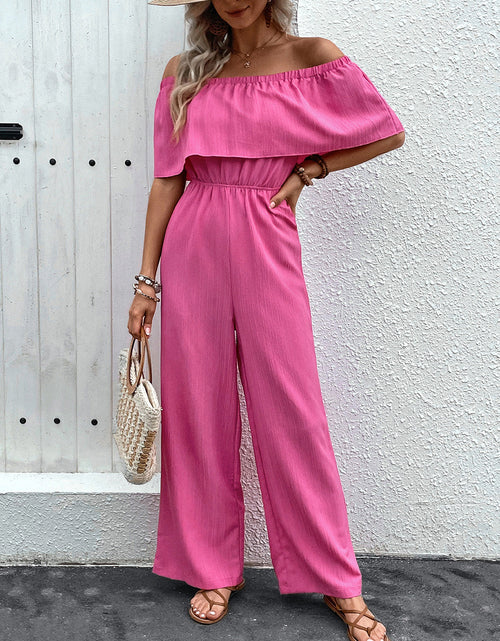 Load image into Gallery viewer, Perfee Off-Shoulder Wide Leg Jumpsuit

