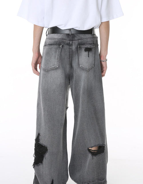 Load image into Gallery viewer, Distressed Wide Leg Jeans with Pockets
