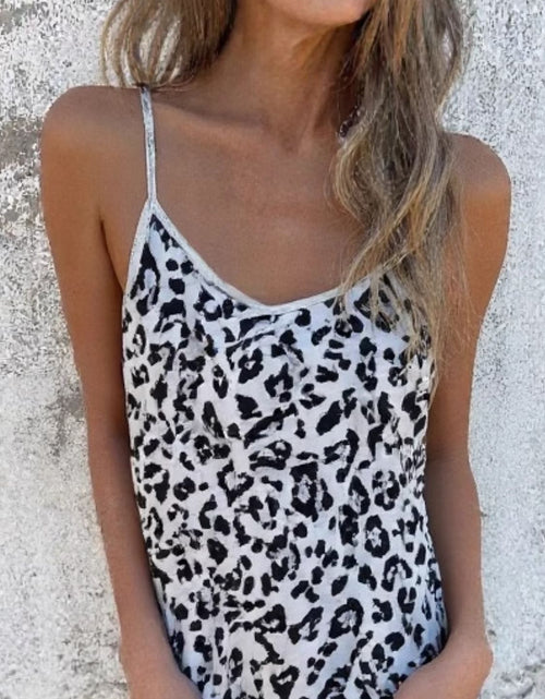 Load image into Gallery viewer, Leopard Sleeveless Jumpsuit with Pockets

