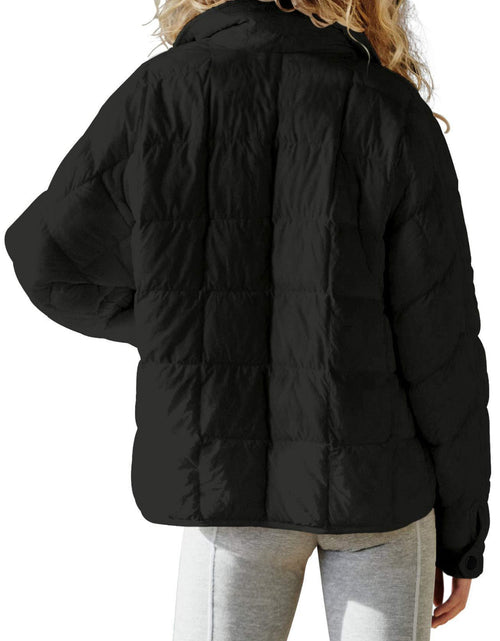 Load image into Gallery viewer, Pocketed Plaid Quilted Zip Up Winter Coat
