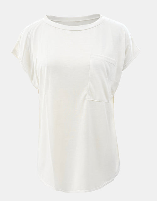 Load image into Gallery viewer, Full Size Round Neck Cap Sleeve T-Shirt
