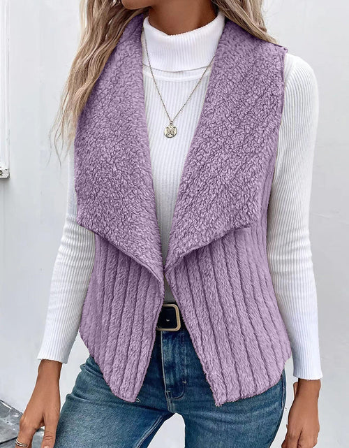 Load image into Gallery viewer, Open Front Fuzzy Vest Coat
