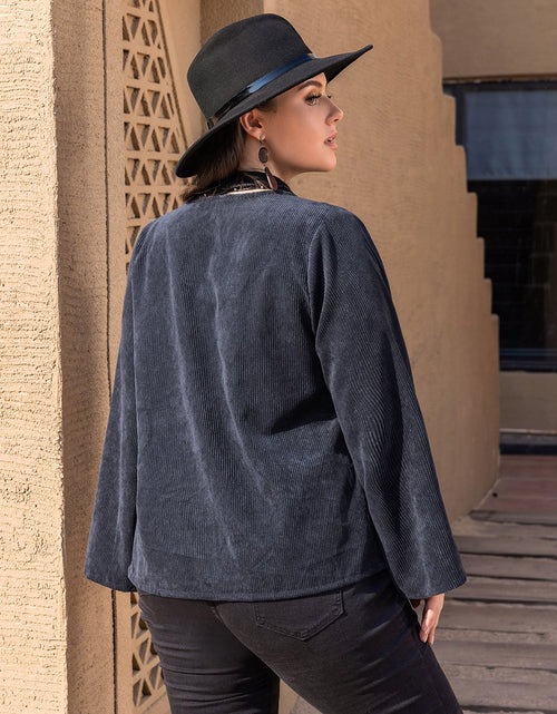 Load image into Gallery viewer, Plus Size Embroidered Open Front Jacket

