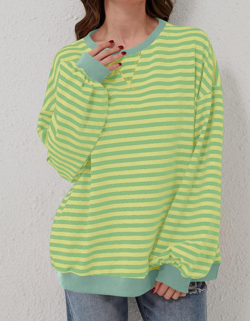 Load image into Gallery viewer, Lovelet Contrast Striped Long Sleeve Sweatshirt
