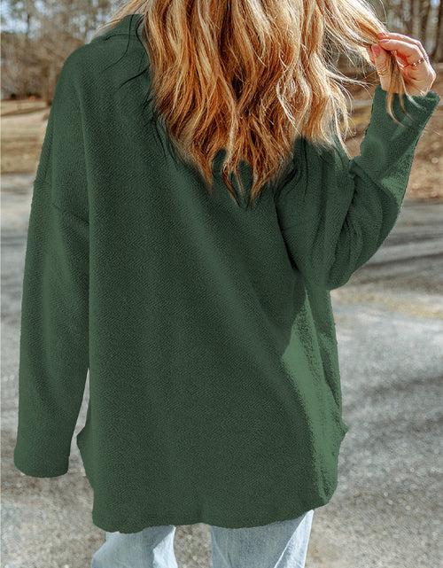 Load image into Gallery viewer, Pocketed Button Up Droppped Shoulder Jacket
